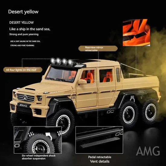 Mercedes 6x6  - Diecast Metal Car - Scale 1:24