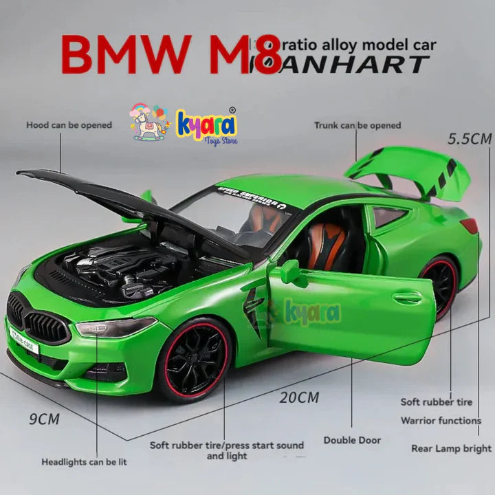 Bmw M8 Sports - Diecast Metal Car - Scale 1:24
